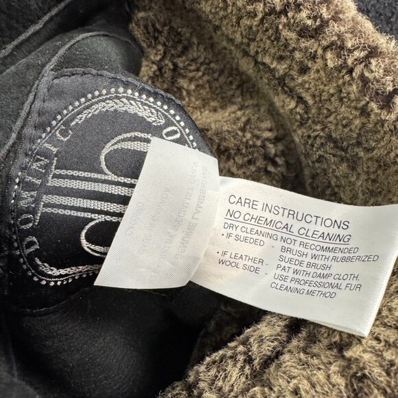 DOMINIC BELLISSIMO Shearling Lambskin Leather Reversible Coat Jacket Sz 14 Black - Picture 13 of 13